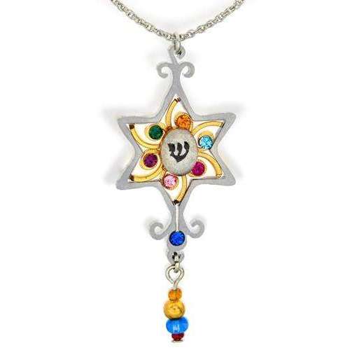 Seeka Clear Star of David Necklace With Drop Beads、mySite、topwebapps