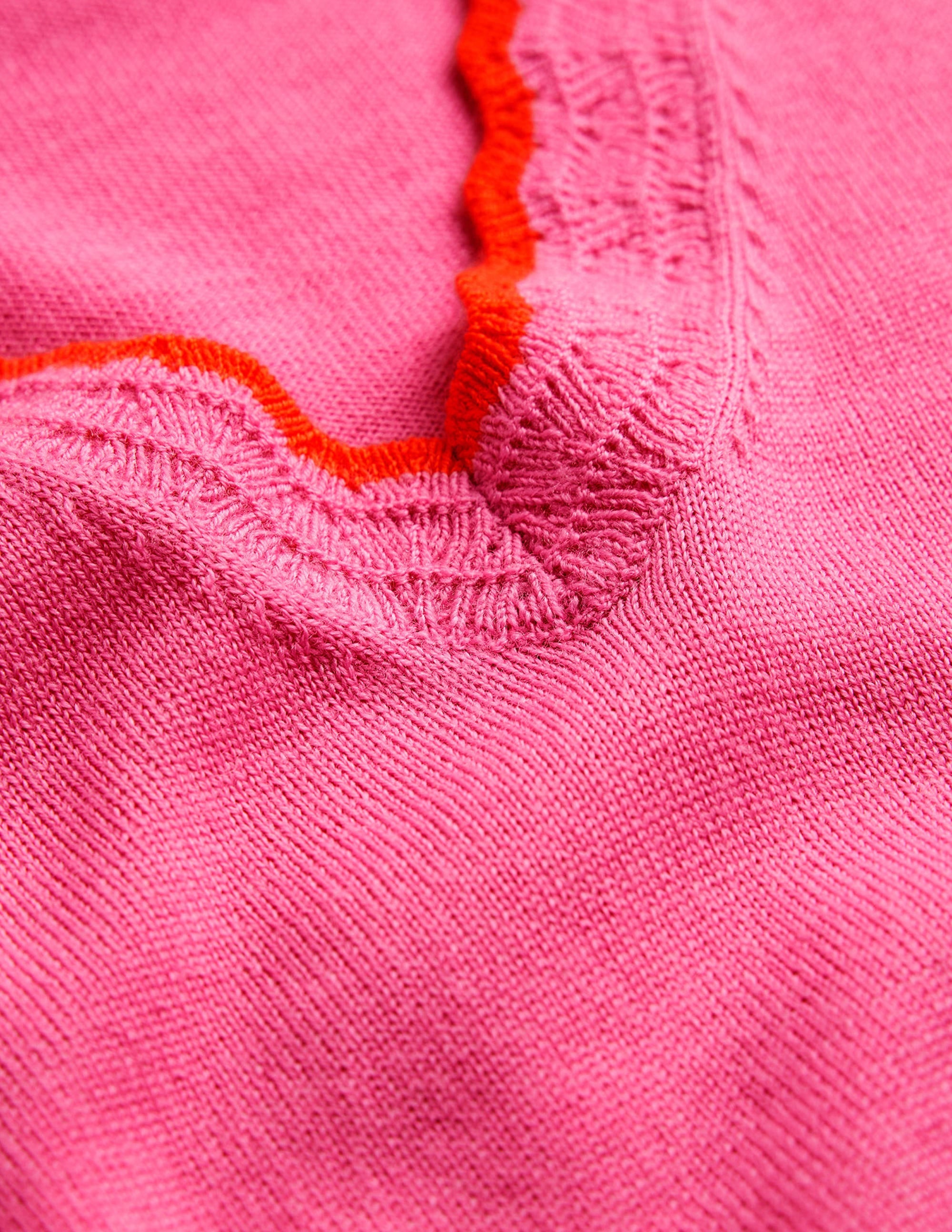  Merino Scallop V-Neck Sweater-Mid Pink、mySite、ashleygrahame