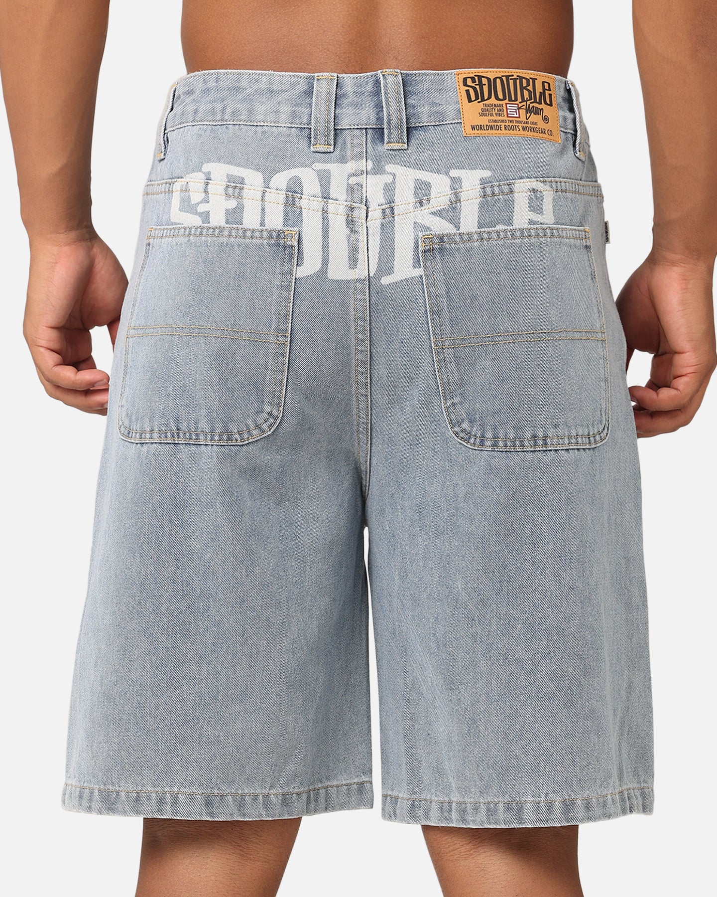 S Double Print Denim Standard Shorts Light Blue、mySite、zt4zffjzw