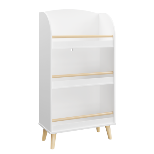 Kids Bookshelf, 3-Tier Bookcase, Book Organizer, toy Storage Cabinet Organizer, White、、casual