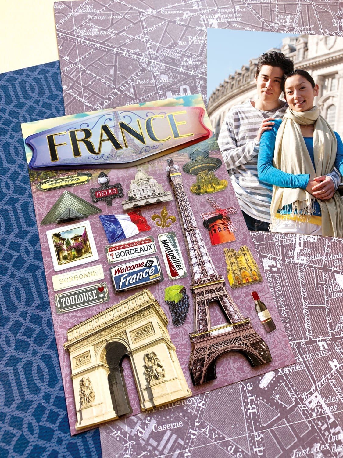  Scrapbook Stickers - 3D France Stickers、mySite、ghnorth