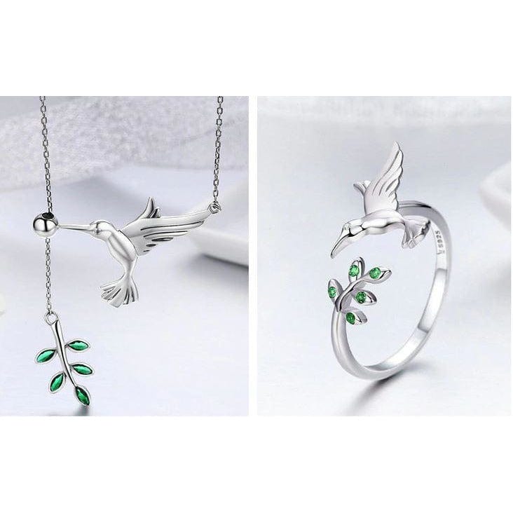 Sterling Silver Hummingbird Jewelry: Necklace, Earrings, Ring or SET!、mySite、g9winljtr