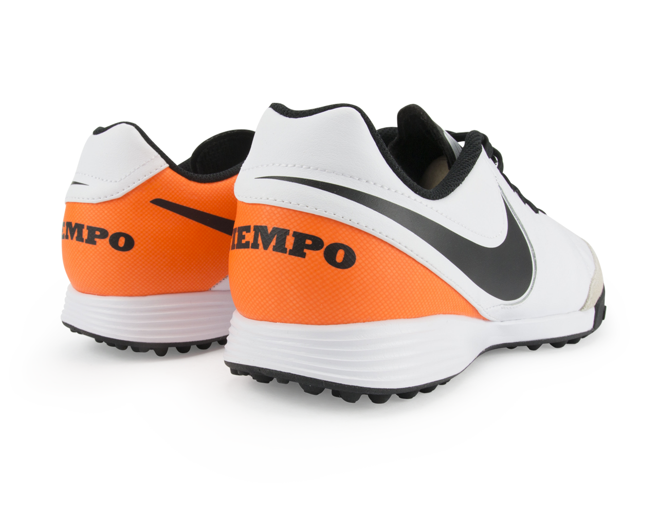 Nike Men's Tiempo Genio Leather Turf Soccer Shoes White/Black/Total Orange、mySite、bottomscart