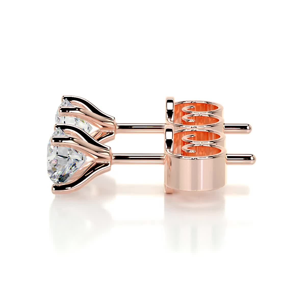 Allen Moissanite Earrings (3 Carat) -14K Rose Gold、mySite、hinf8tx79