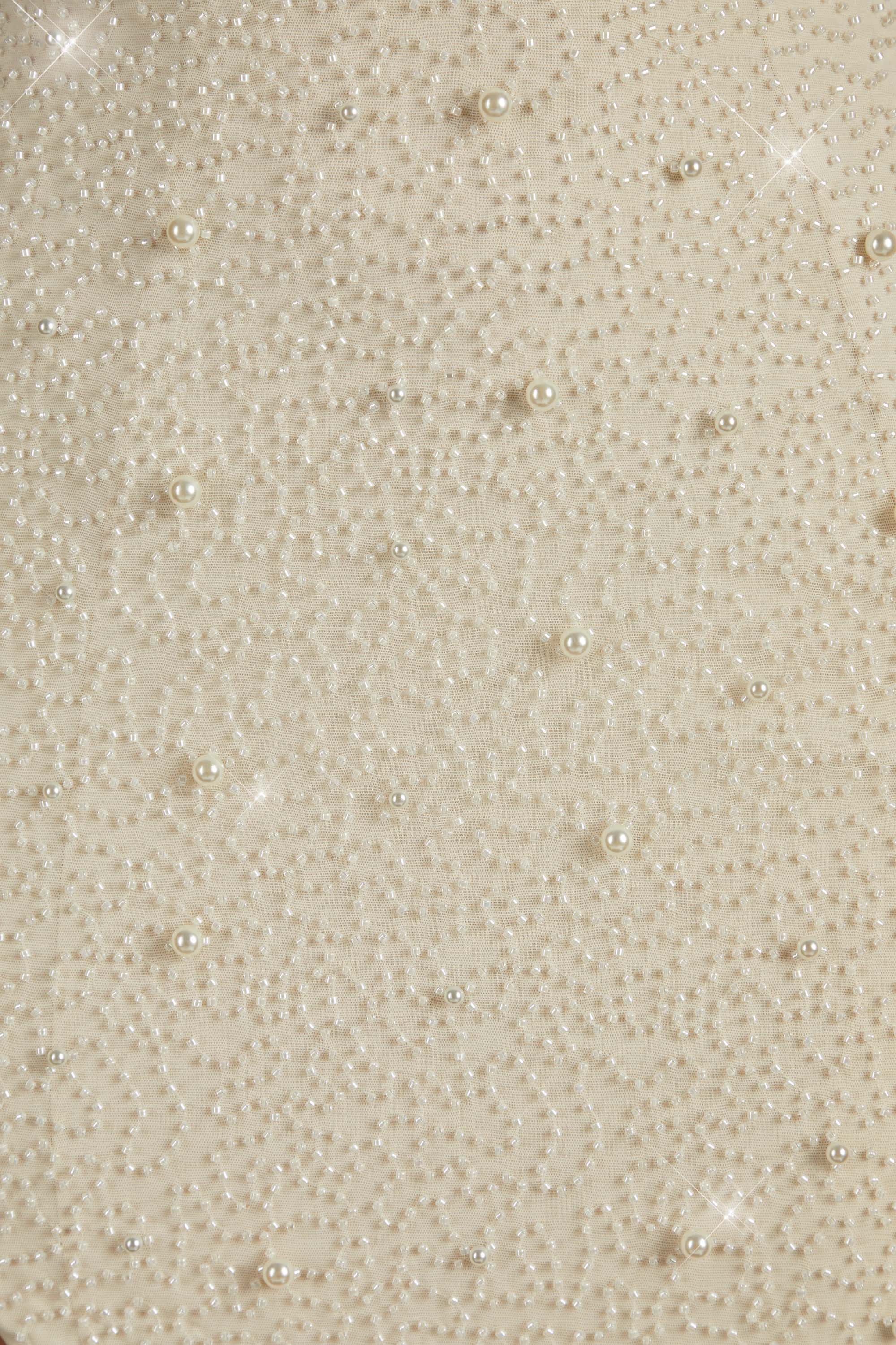 Embellished Bandeau Maxi Dress in Ivory、mySite、solidvoid