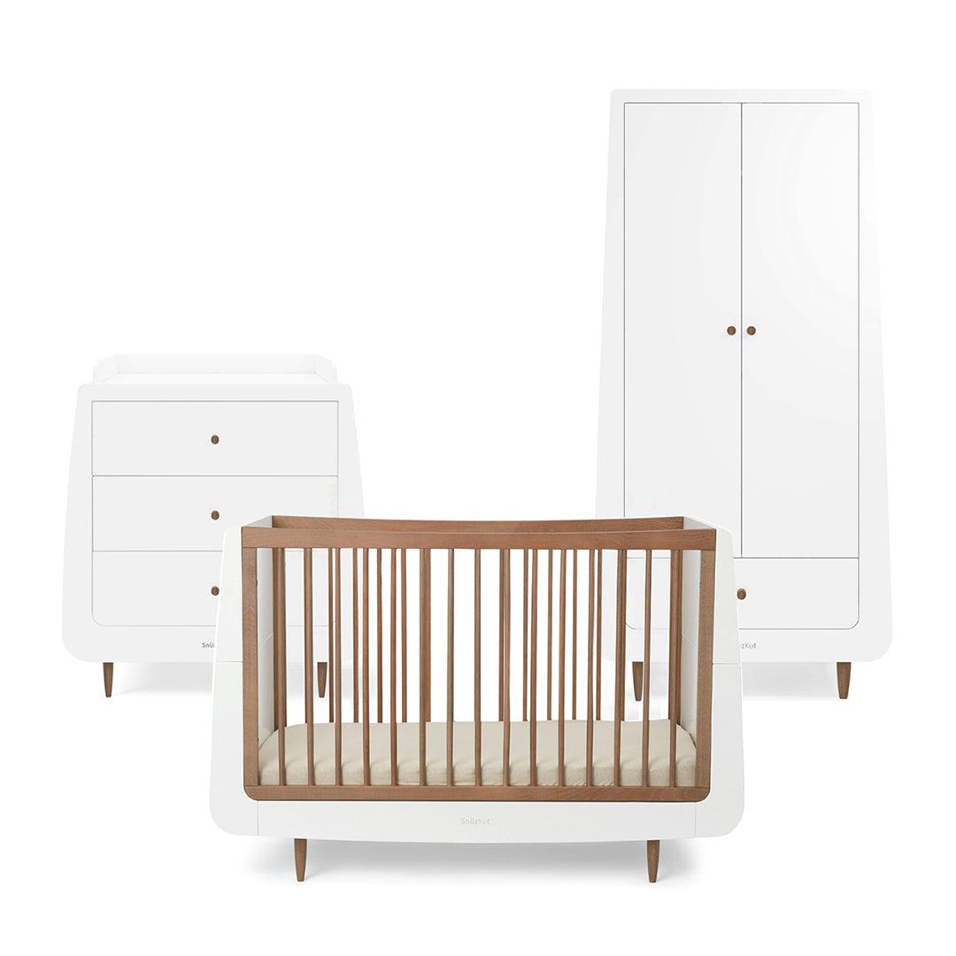  SnuzKot 3 Piece Nursery Furniture Set - The Natural Edit - Walnut、mySite、merchandisen