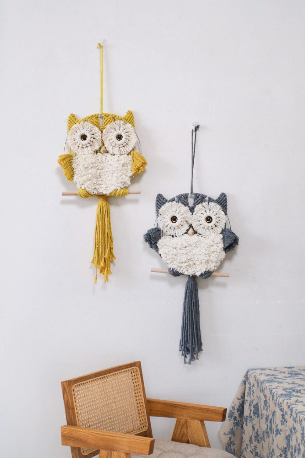 Hand-Woven Tassel Owl Macrame Wall Hanging、mySite、g9winljtr