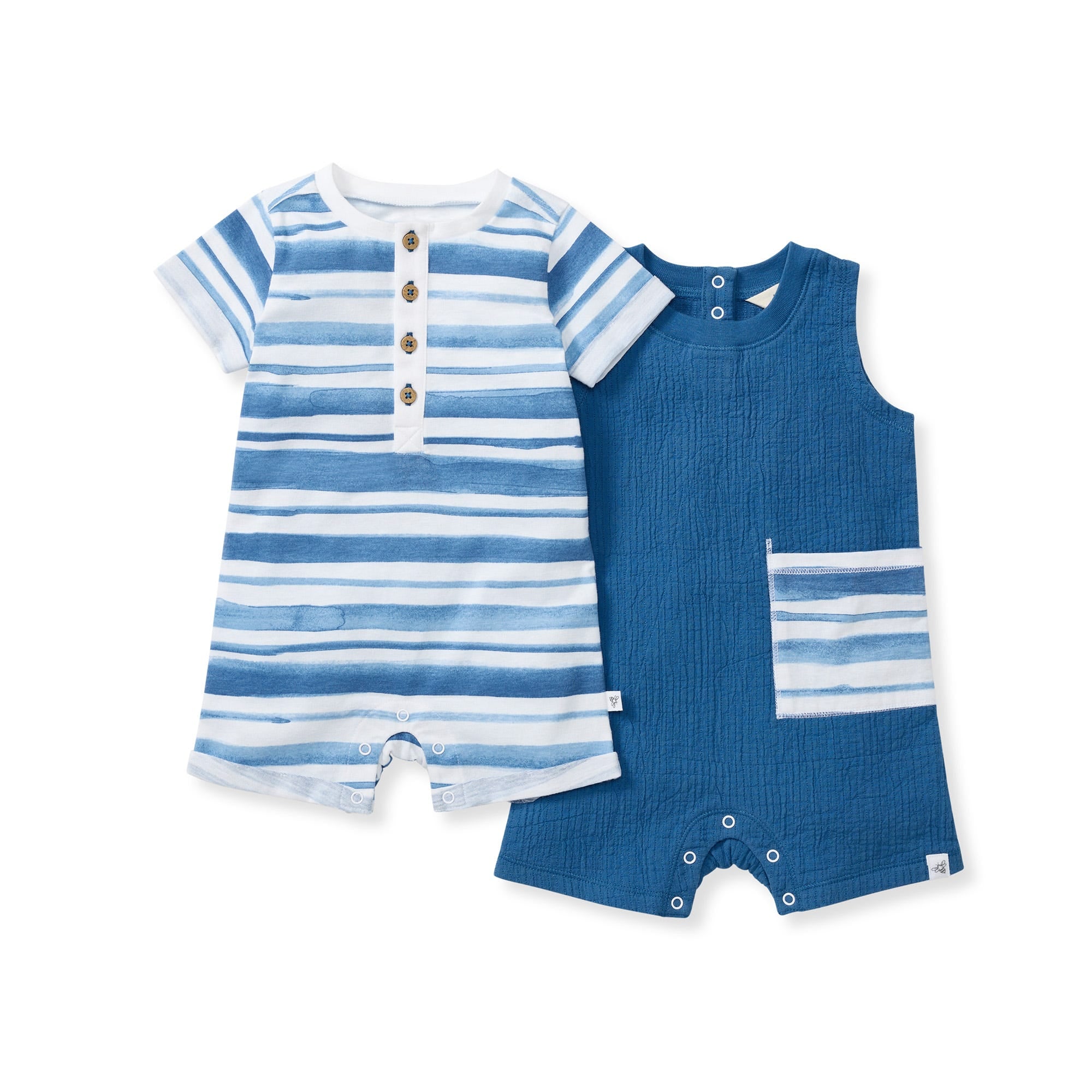  Watercolor Stripe Baby Boy Romper 2 Pack Set、mySite、layawaytickets