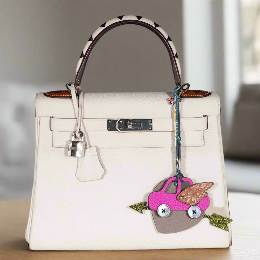 Hermès Kelly 28 Retourne au Galop Craie, Rouge H, Fauve and Black Togo Palladium Hardware、mySite、garminoutage.com