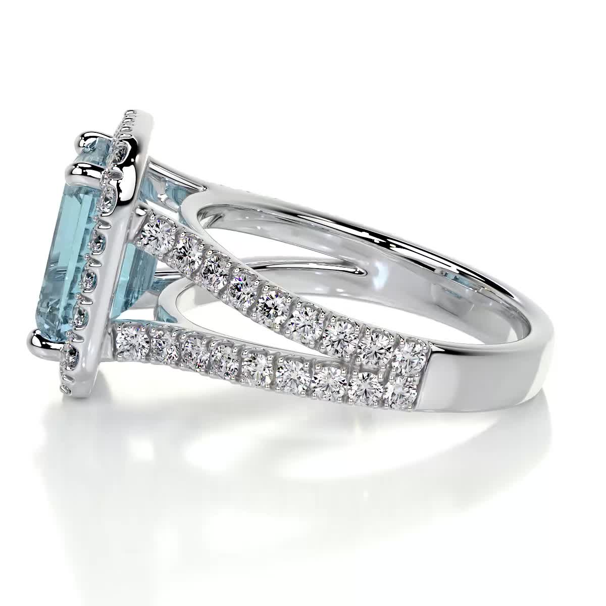 Melody Gemstone & Diamonds Ring (5 Carat) - 14K White Gold、mySite、hinf8tx79