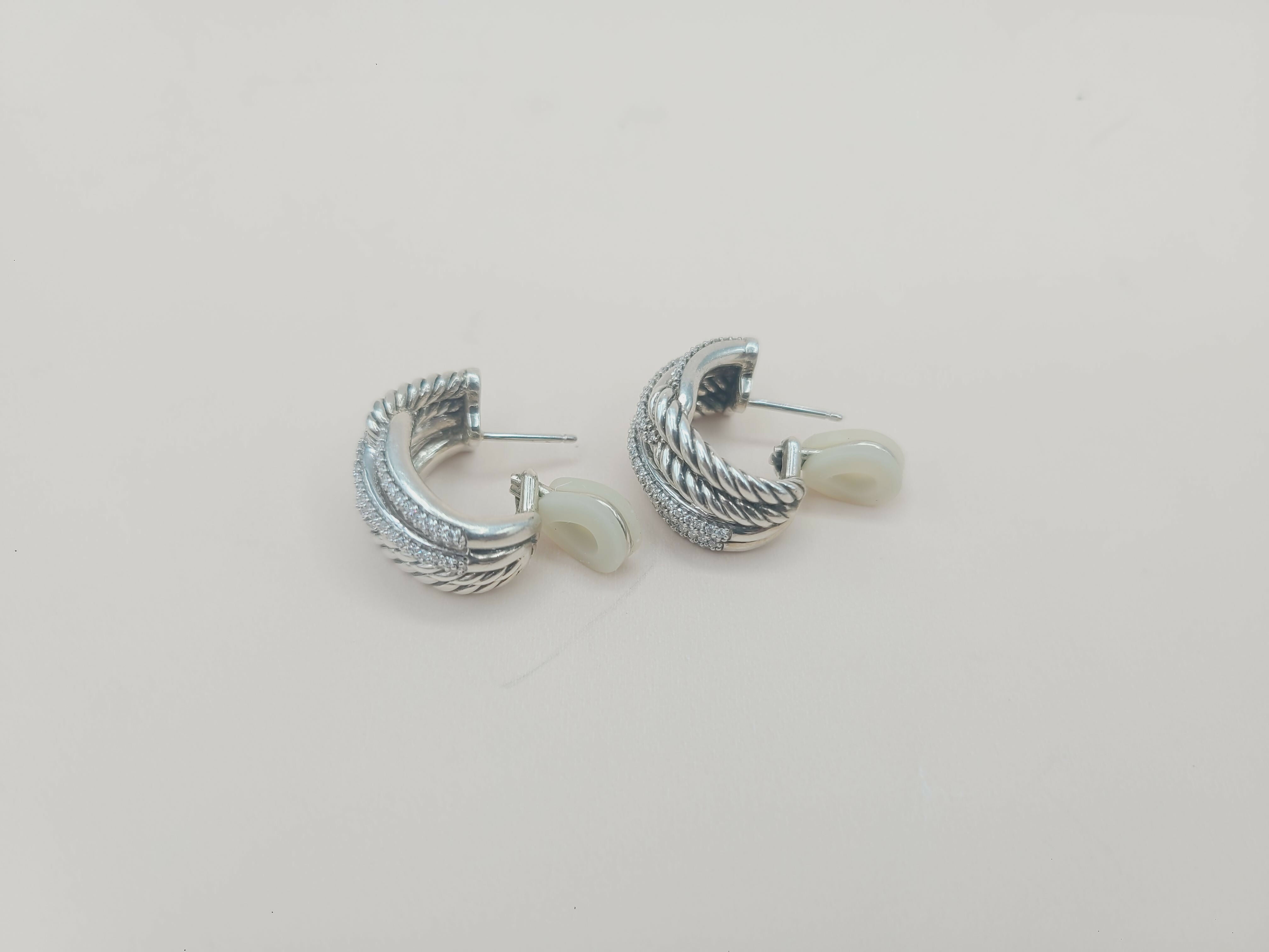 David Yurman Labyrinth Earrings Double Loop with Diamonds、mySite、hinf8tx79