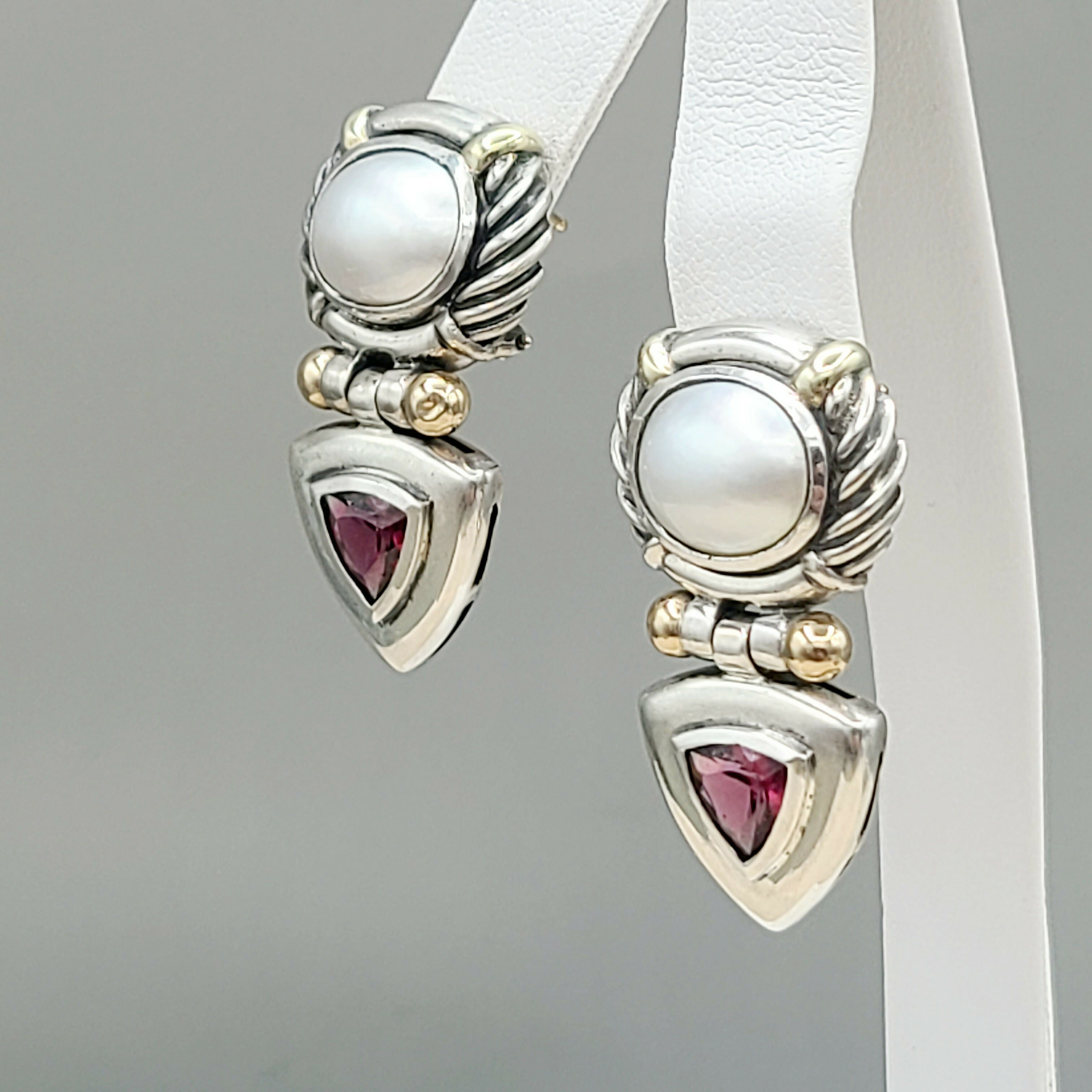 David Yurman Renaissance Drop Earrings Pearl & Garnet、mySite、hinf8tx79