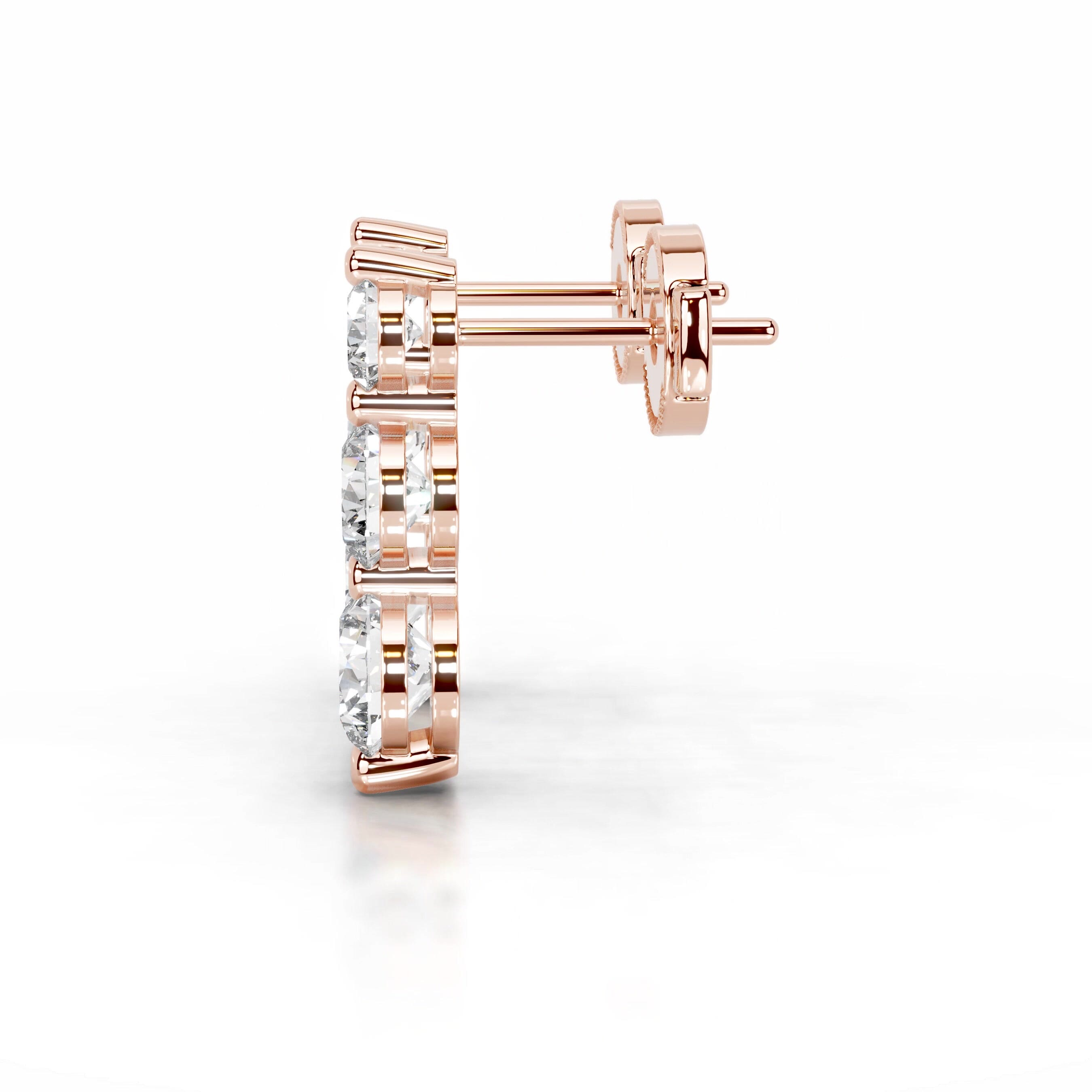 Abigail Diamond Earrings (6 Carat) - 14K Rose Gold、mySite、hinf8tx79