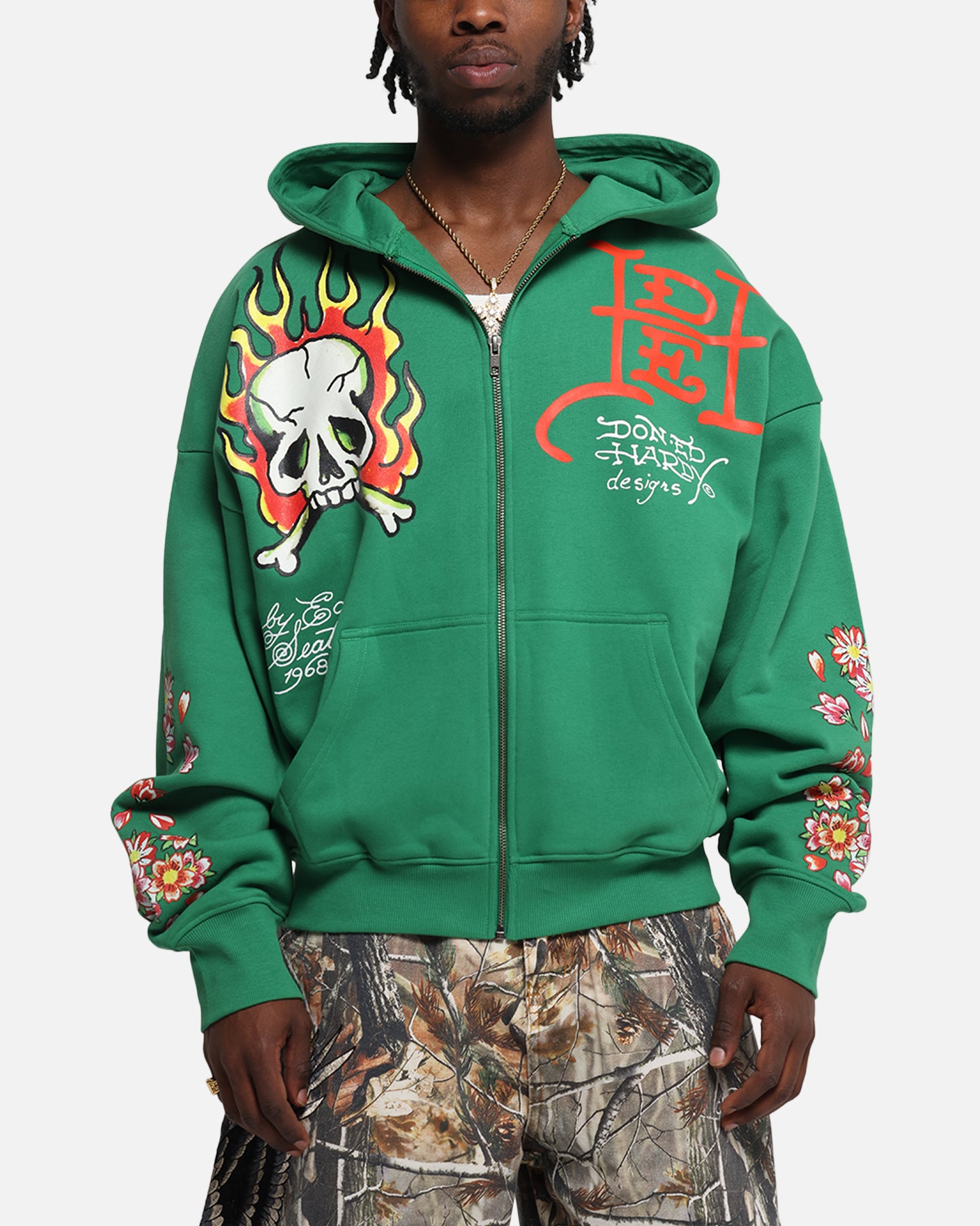 Ed Hardy Love Kills Slowly Zip Hoodie Green、mySite、zt4zffjzw