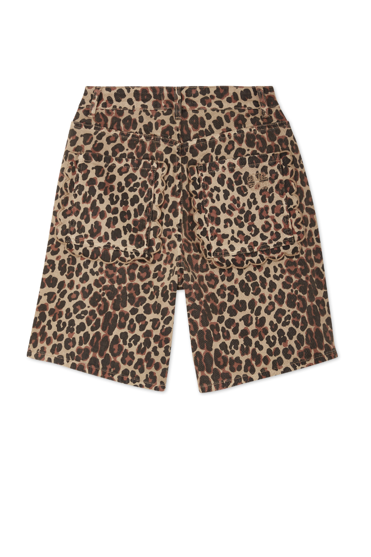 Leopard Lucia Scallop Pocket Long Shorts、mySite、solidvoid