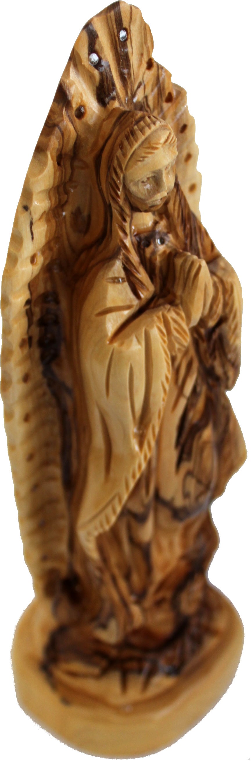  Holy Land Market Virgin or Lady of Guadalupe Olive Wood Statue from Bethlehem - (24 cm cm or 9.25 inches)、mySite、elrpsem3k