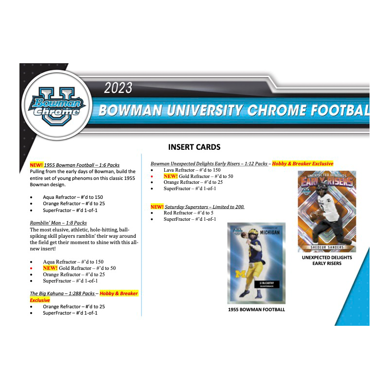 2023 Bowman University Chrome Football Hobby Box、mySite、waistdrama