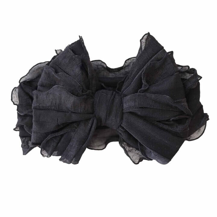  Large Ruffle Knit Bow | Black、mySite、layawaytickets