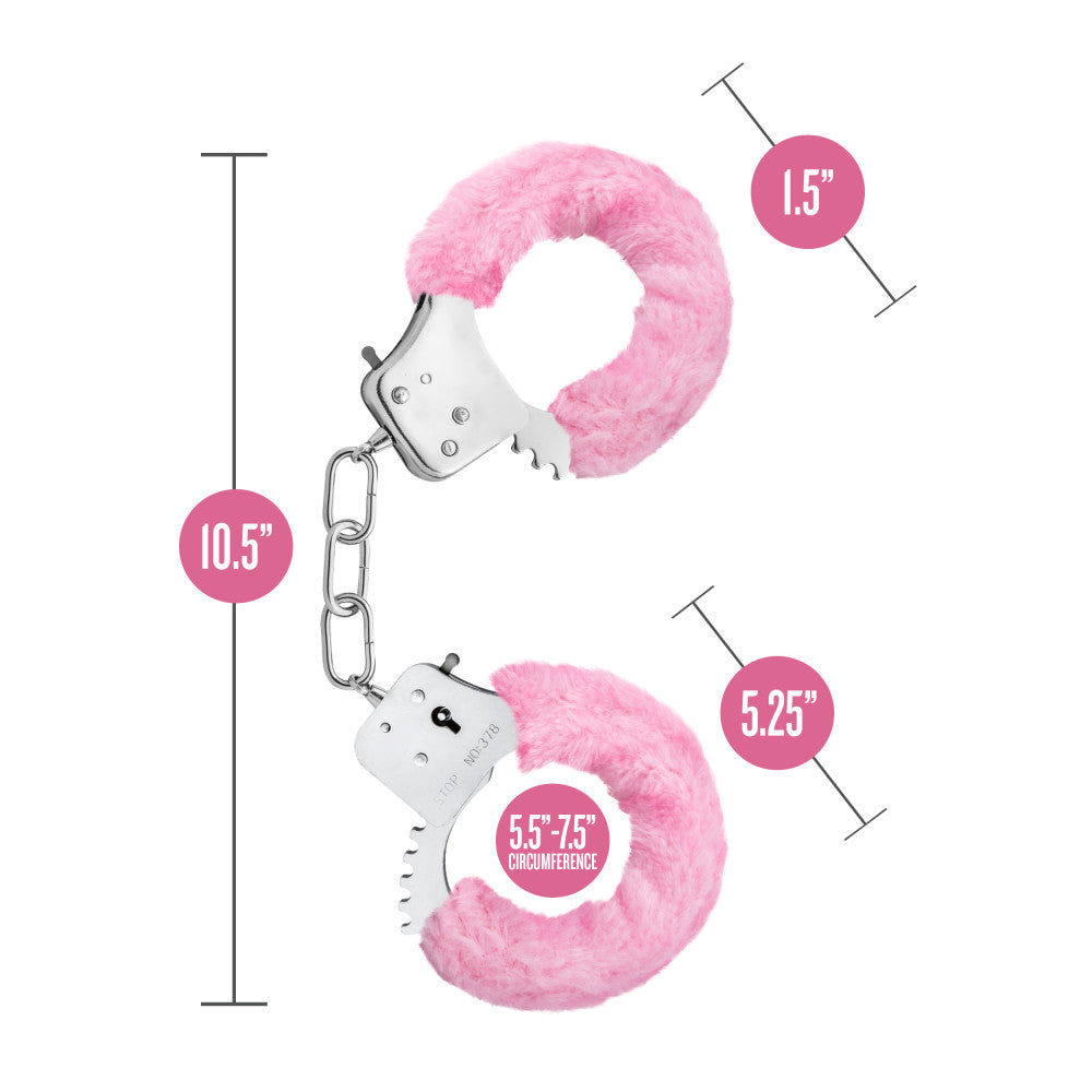 Temptasia By Blush® | Beginner Cuffs – Lightweight Bondage Handcuffs With Safety Release – Fully Adjustable With 2 Keys - Pink Fur、mySite、bottomscart