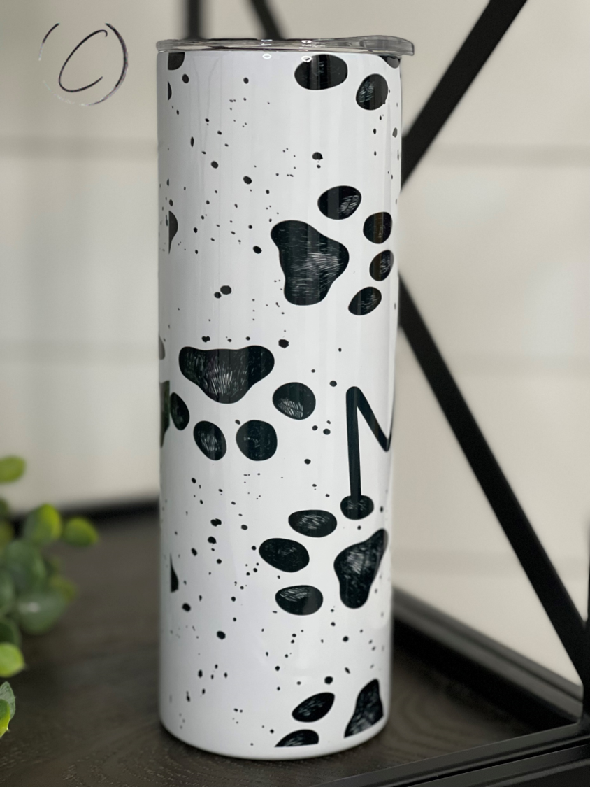 Paw Print Dog Mom 20oz Skinny Tumbler、mySite、camillekostekn