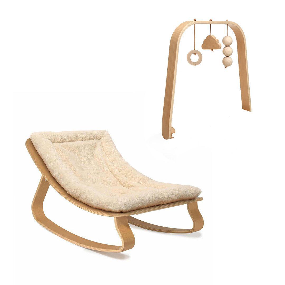  Charlie Crane LEVO Baby Rocker - Beech + Teddy Fur Milk、mySite、merchandisen