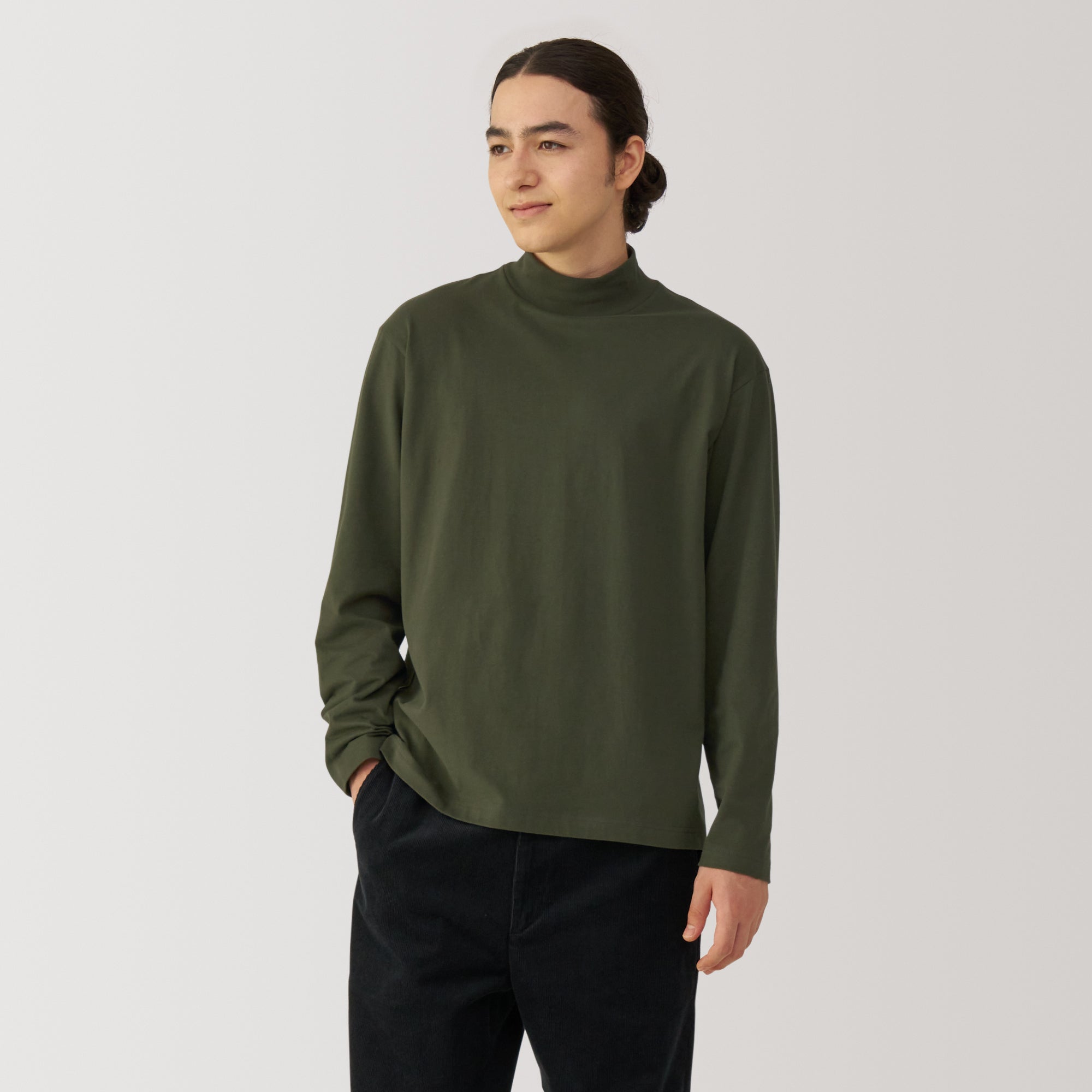  Men's Brushed High Neck Long Sleeve T-Shirt、mySite、sugarbowlscore