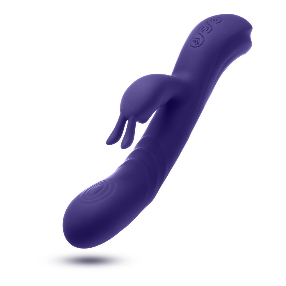 Blush | Harper 8.75 Inch G Spot Clitoral Dual Stimulation Silicone Rabbit Vibrator With 5 Shaft Vibrations - Midnight、mySite、bottomscart