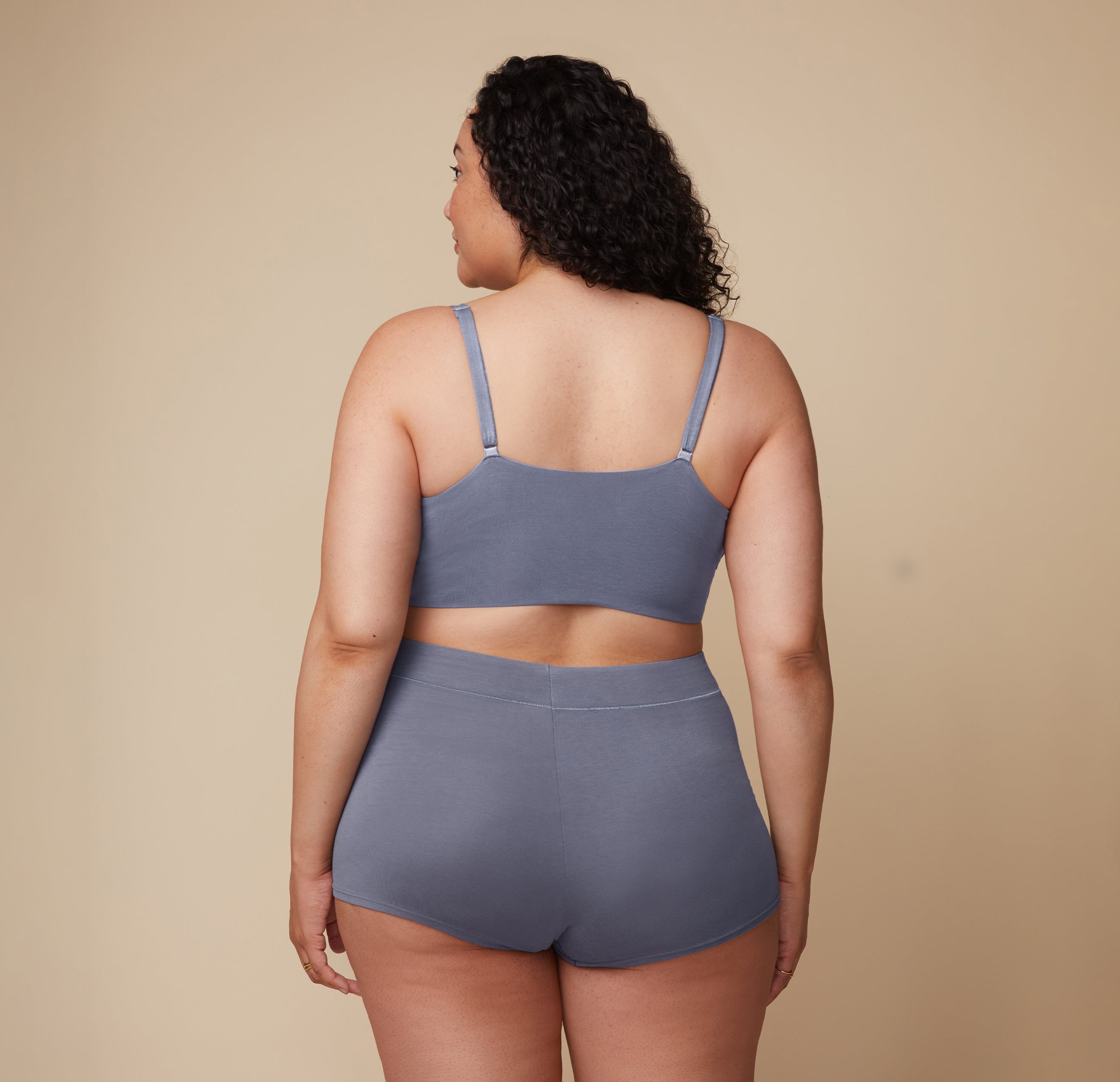 Cloud Cotton V-Neck Bralette - Slate、mySite、bengalsvssteelers