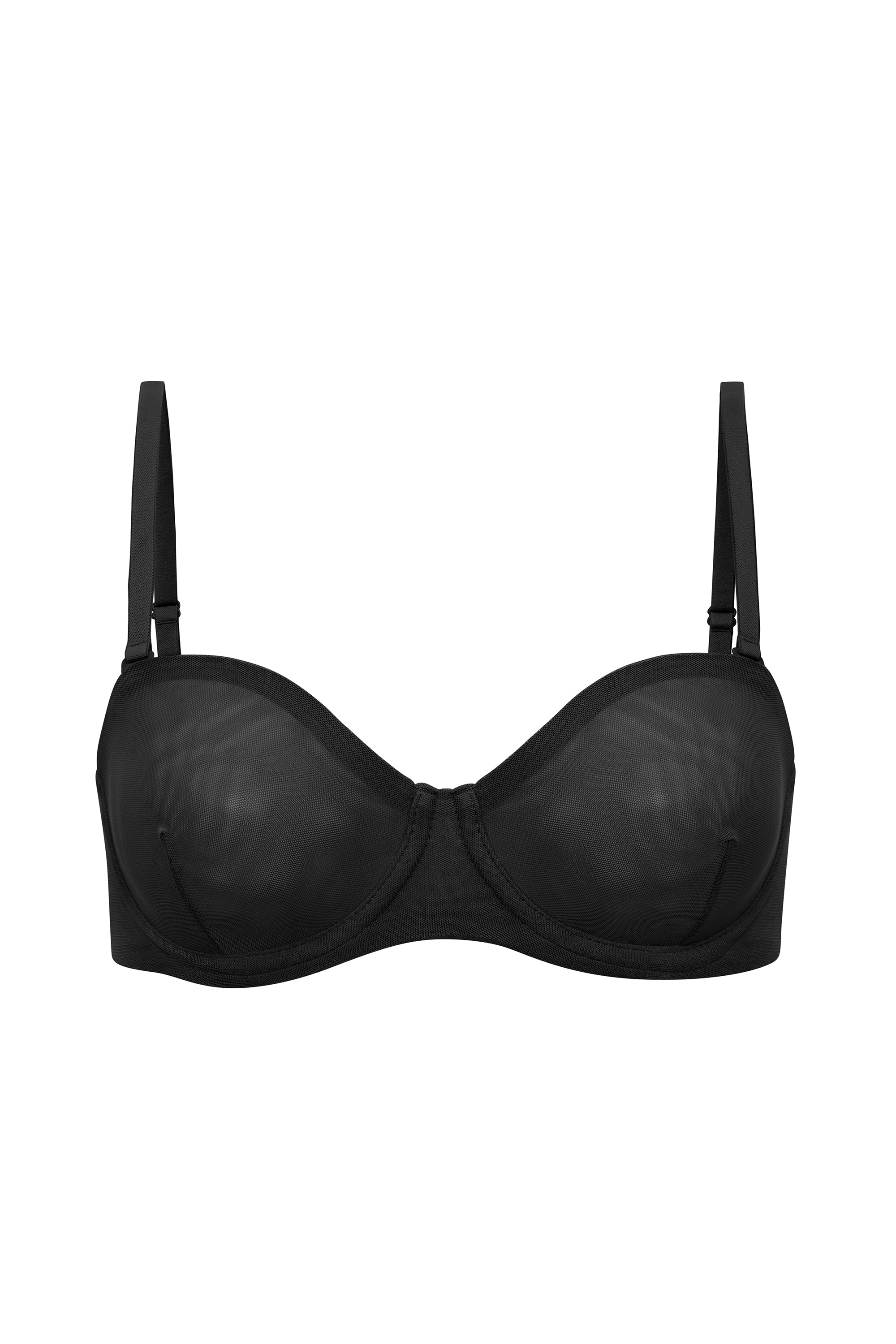 Soft Mesh Strapless Bra in Black、mySite、solidvoid