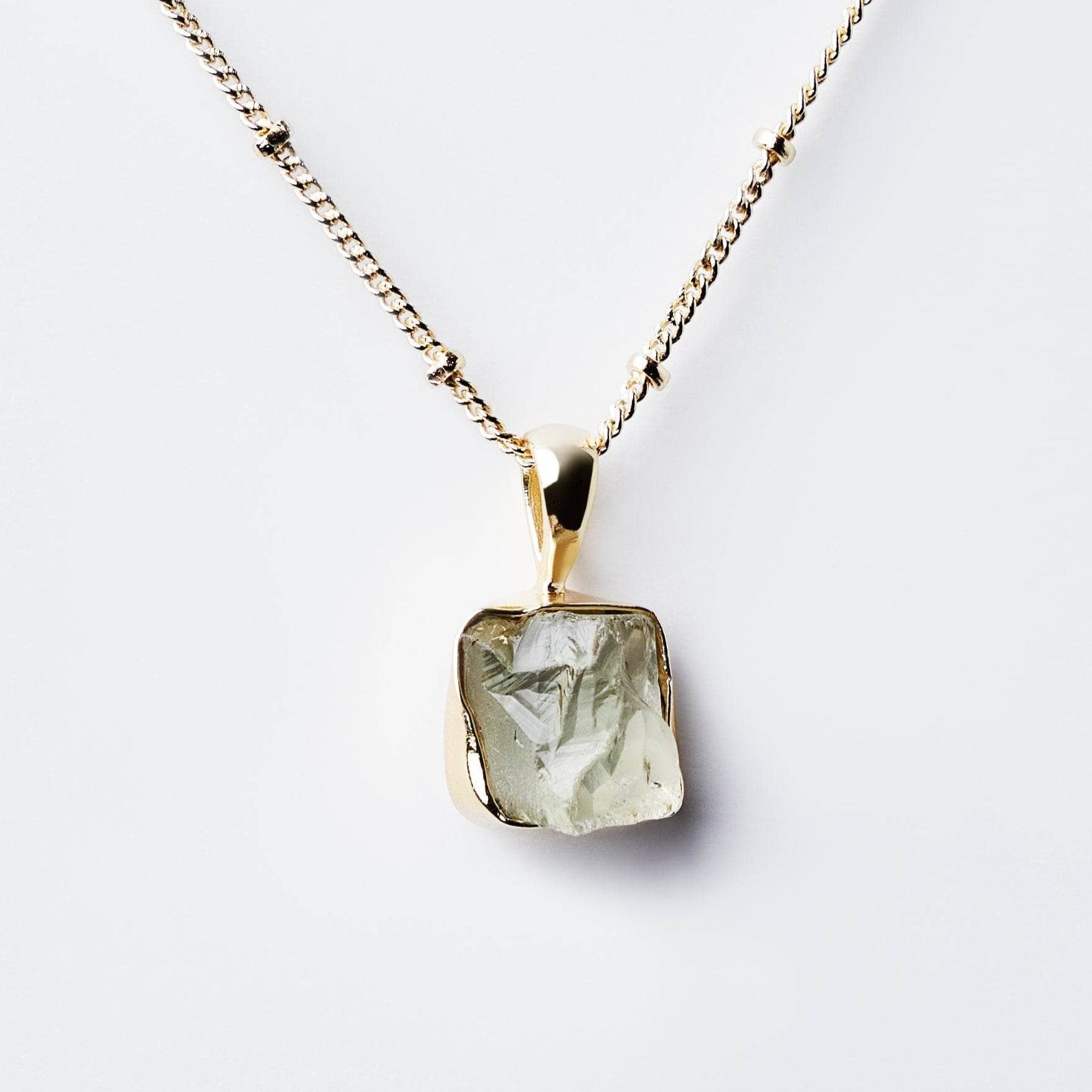 Genuine Green Amethyst Raw Crystal Necklace、mySite、hinf8tx79