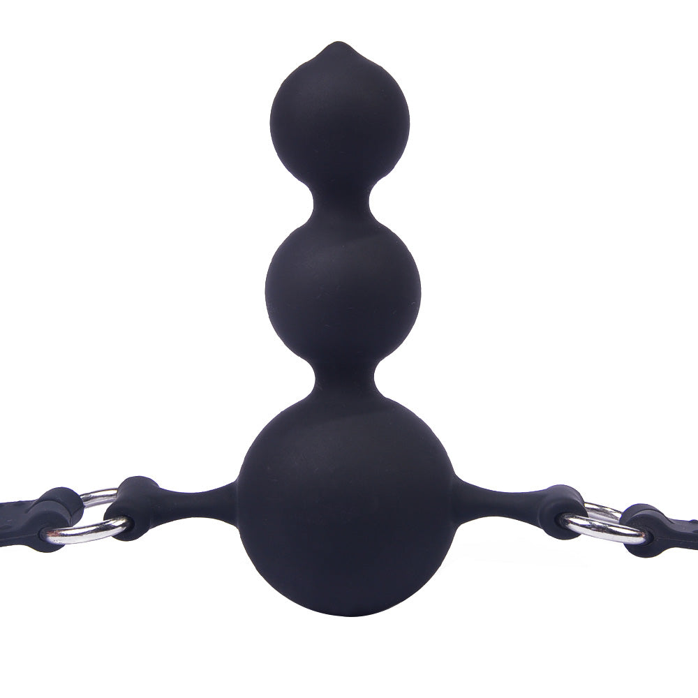 Come Closer Triple Ball Gag | Silicon | Soft Vegan Leather | Adjustable、mySite、bottomscart