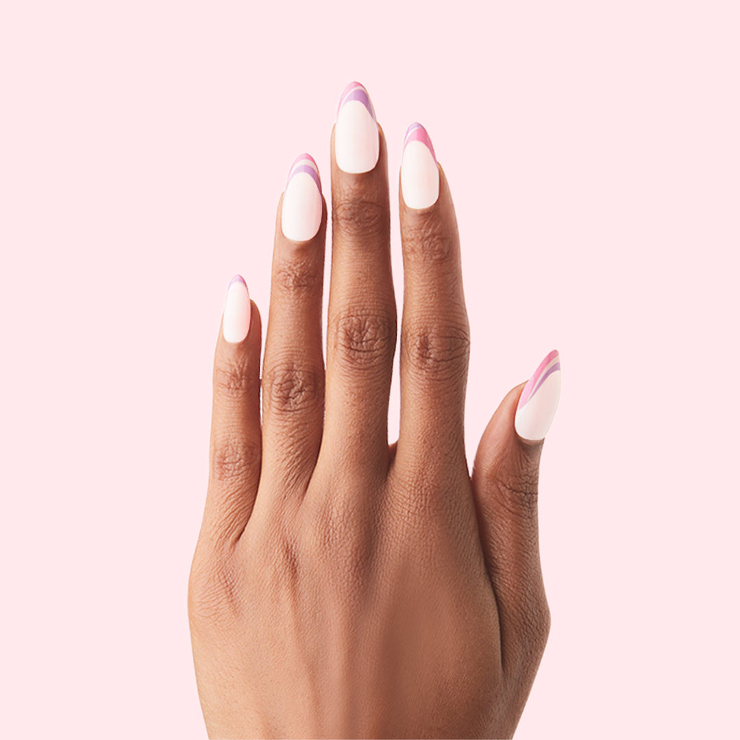 Twisted French - Press-On | Long | Almond、mySite、solidvoid