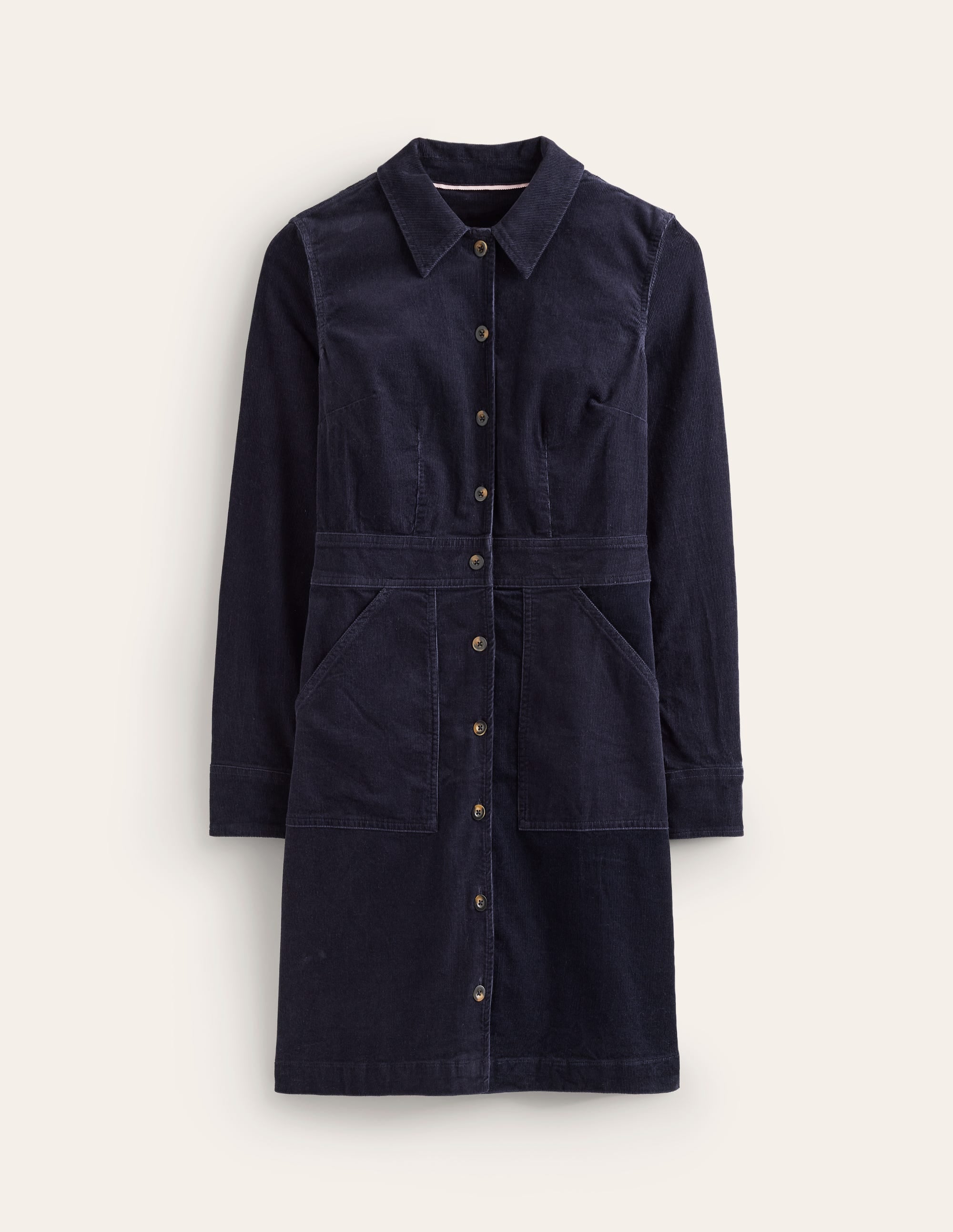  Flora Cord Shirt Dress-Navy、mySite、ashleygrahame
