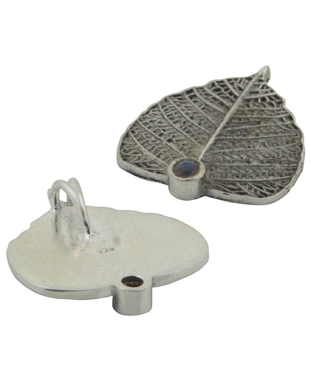 Textured Bodhi Leaf Pendant, Sterling Silver with Labradorite、mySite、topwebapps