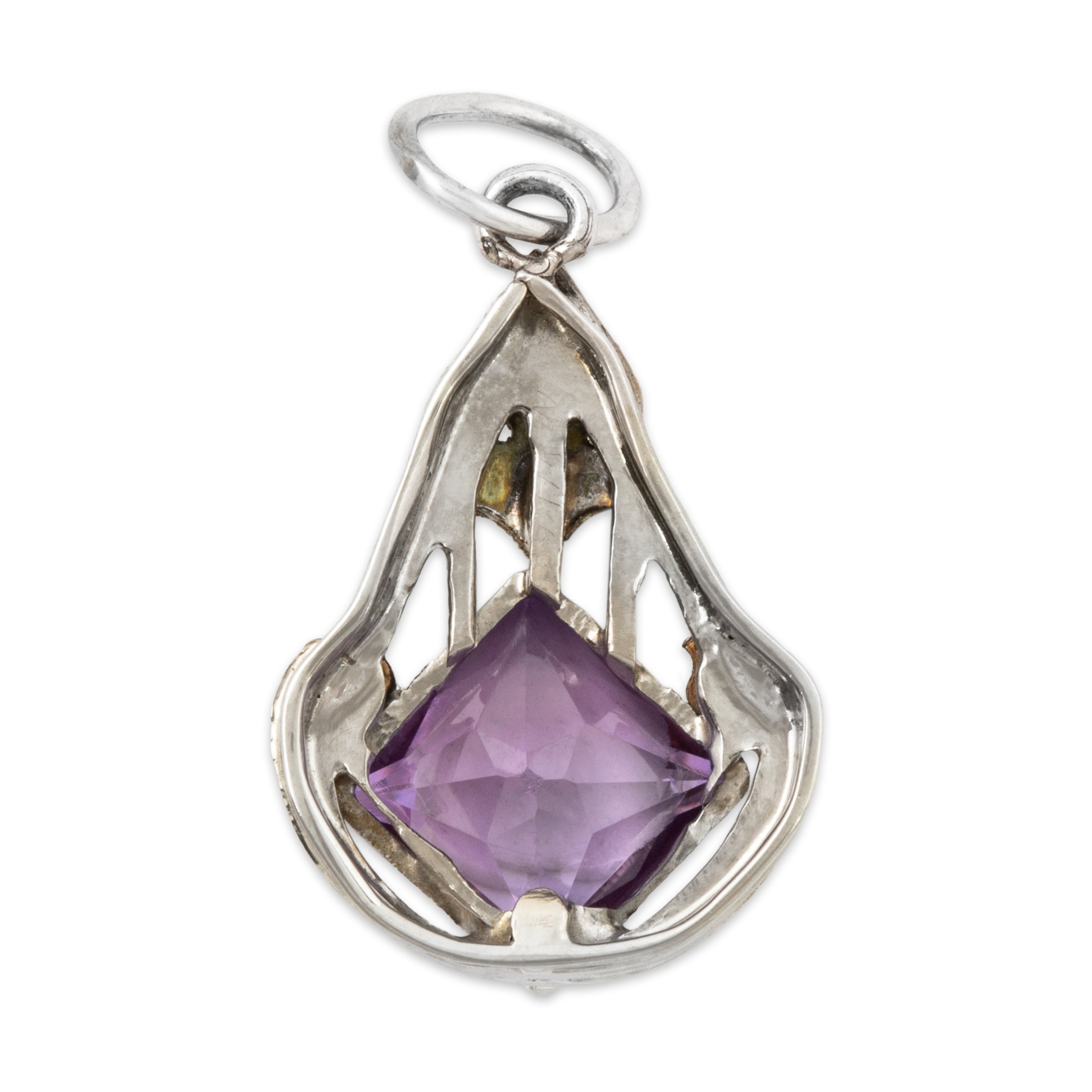 Antique 14k Tricolor Gold 1.41ct Synthetic Color Change Sapphire Charm、mySite、hinf8tx79