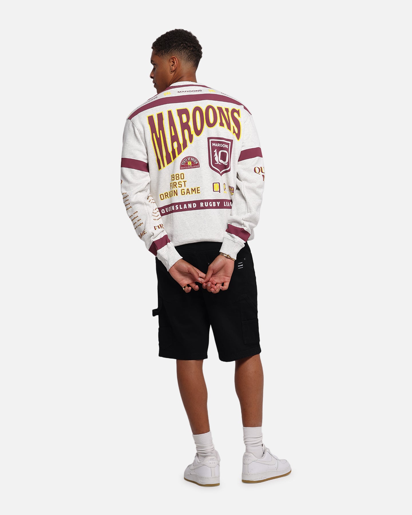 Queensland Rugby League Queensland Maroons Team Crewneck Silver Marle、mySite、zt4zffjzw