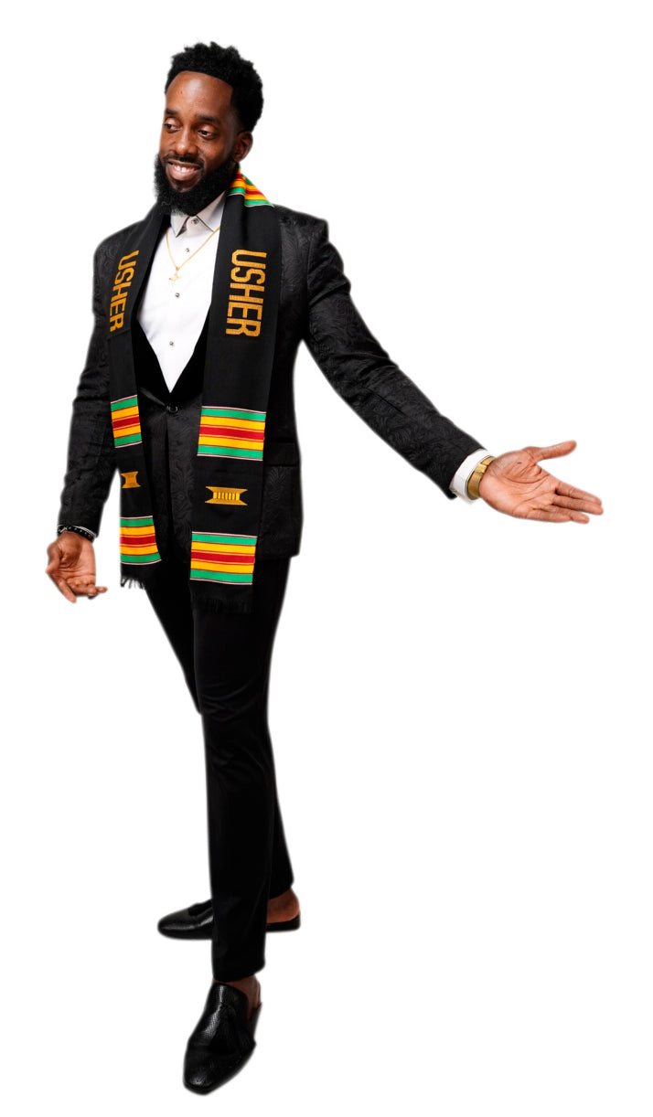 Usher Handwoven Kente Scarf-Sash DP1549、mySite、solidvoid