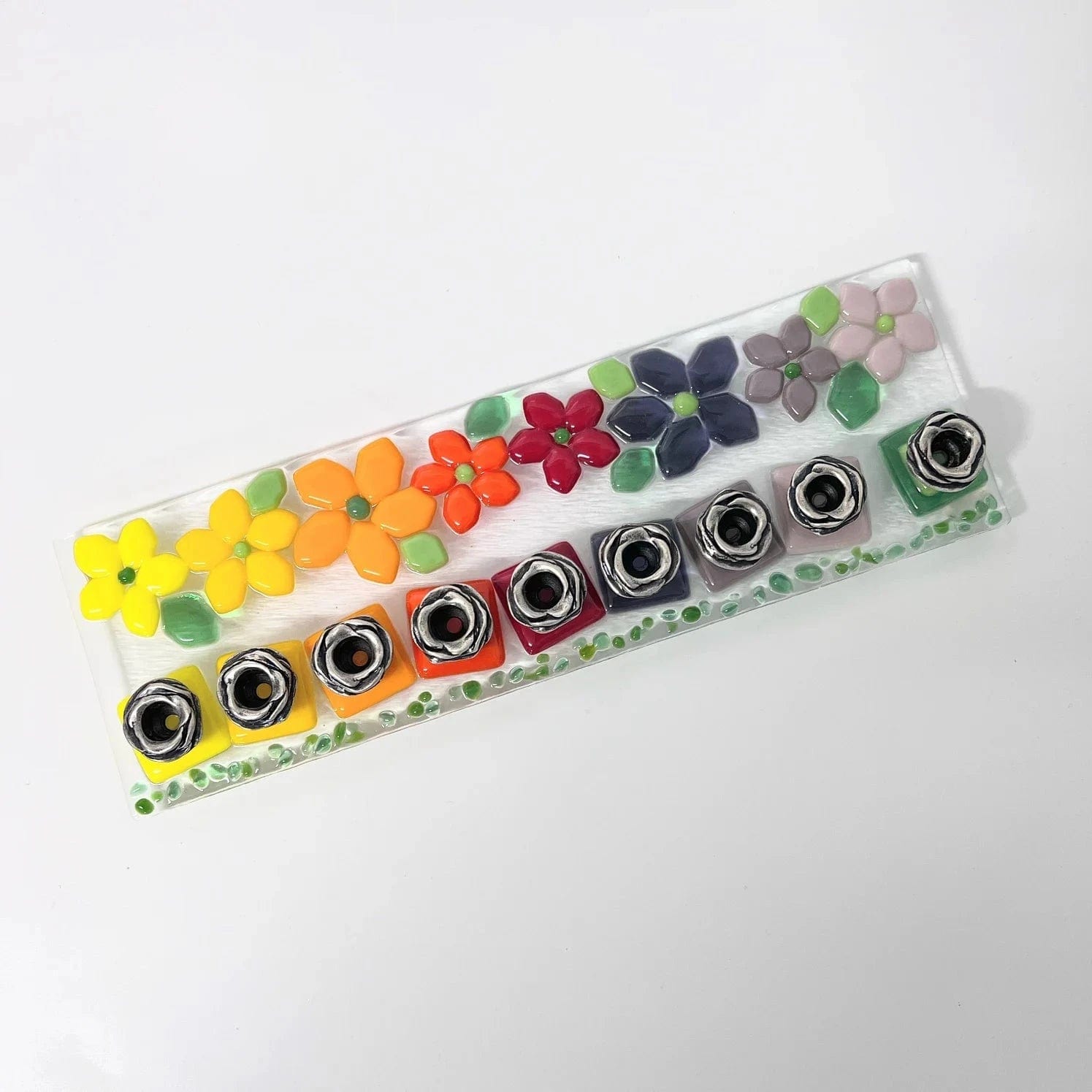 Rainbow Floral Fused Glass Menorah、mySite、topwebapps