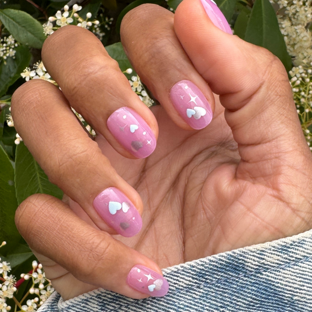 Puffy Hearts - Press-On | Short | Round、mySite、solidvoid