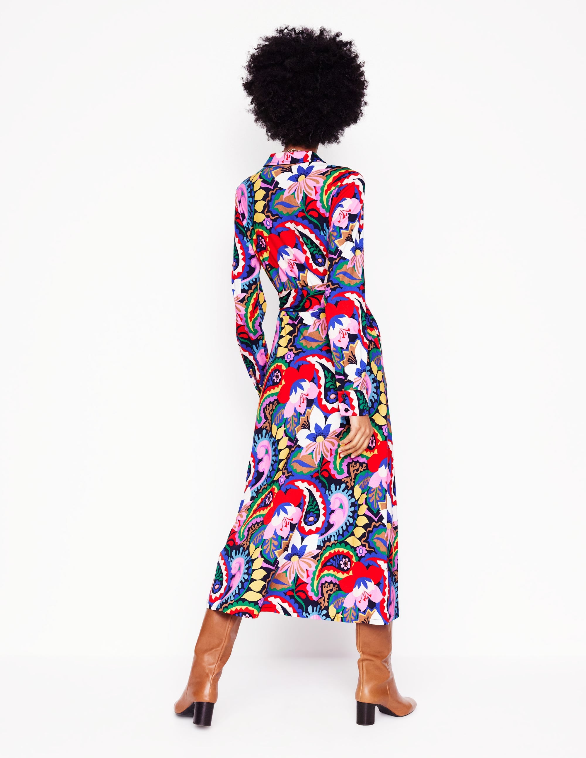  Marcia Jersey Midi Shirt Dress-Multi, Botanical Paisley、mySite、ashleygrahame