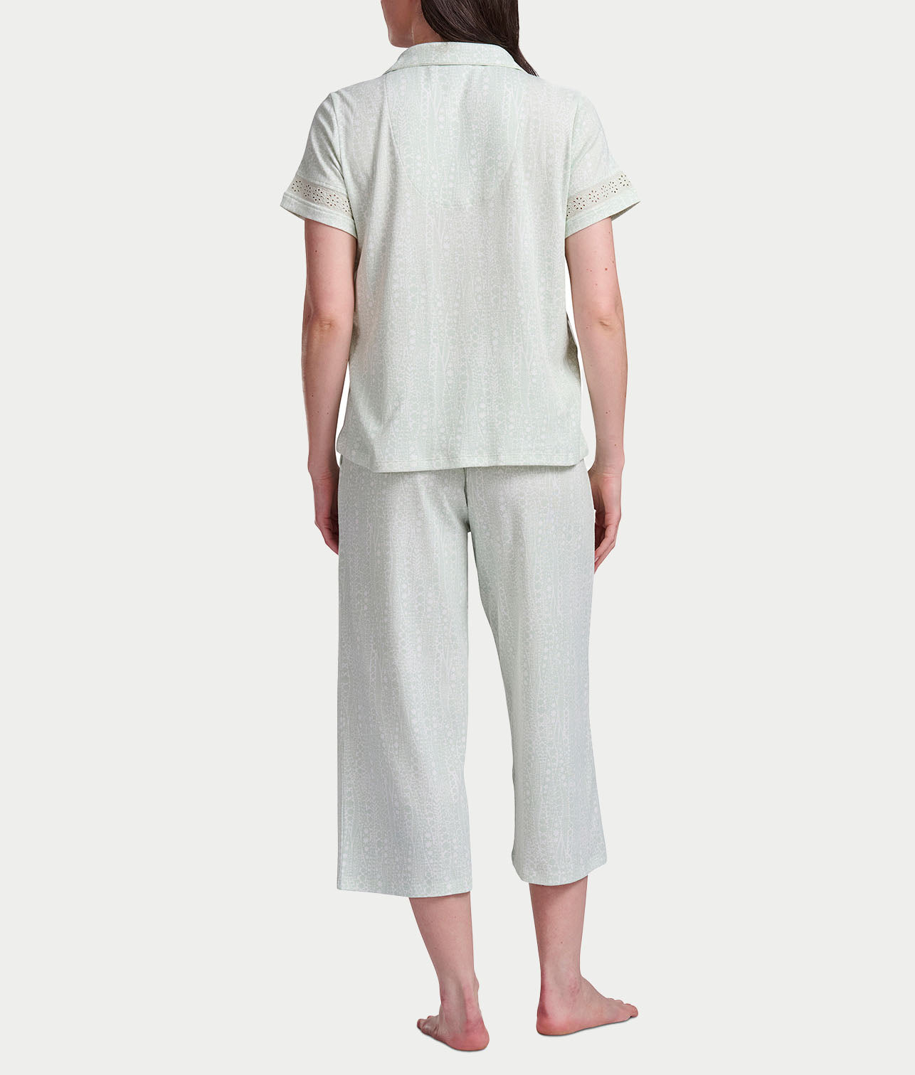 Notch Collar Knit Capri Pajama Set、mySite、bengalsvssteelers