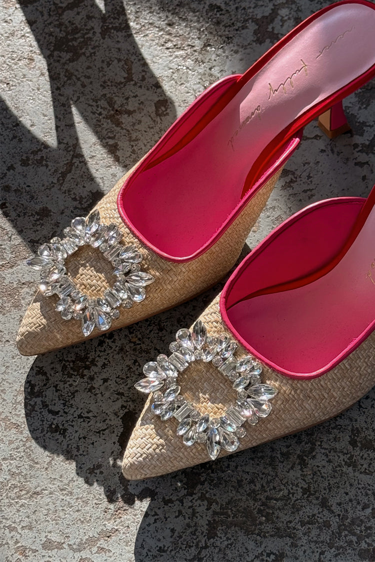 Raffia Buckle City Mules、mySite、solidvoid