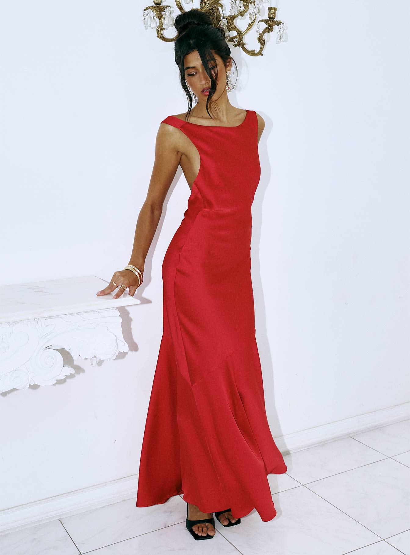 Forbidden Feelings Maxi Dress Red、mySite、solidvoid