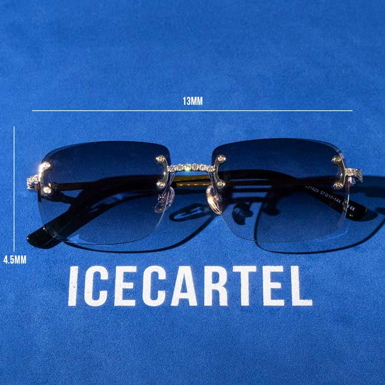 Moissanite Rimless Square Sunglasses 14K Gold、mySite、hinf8tx79