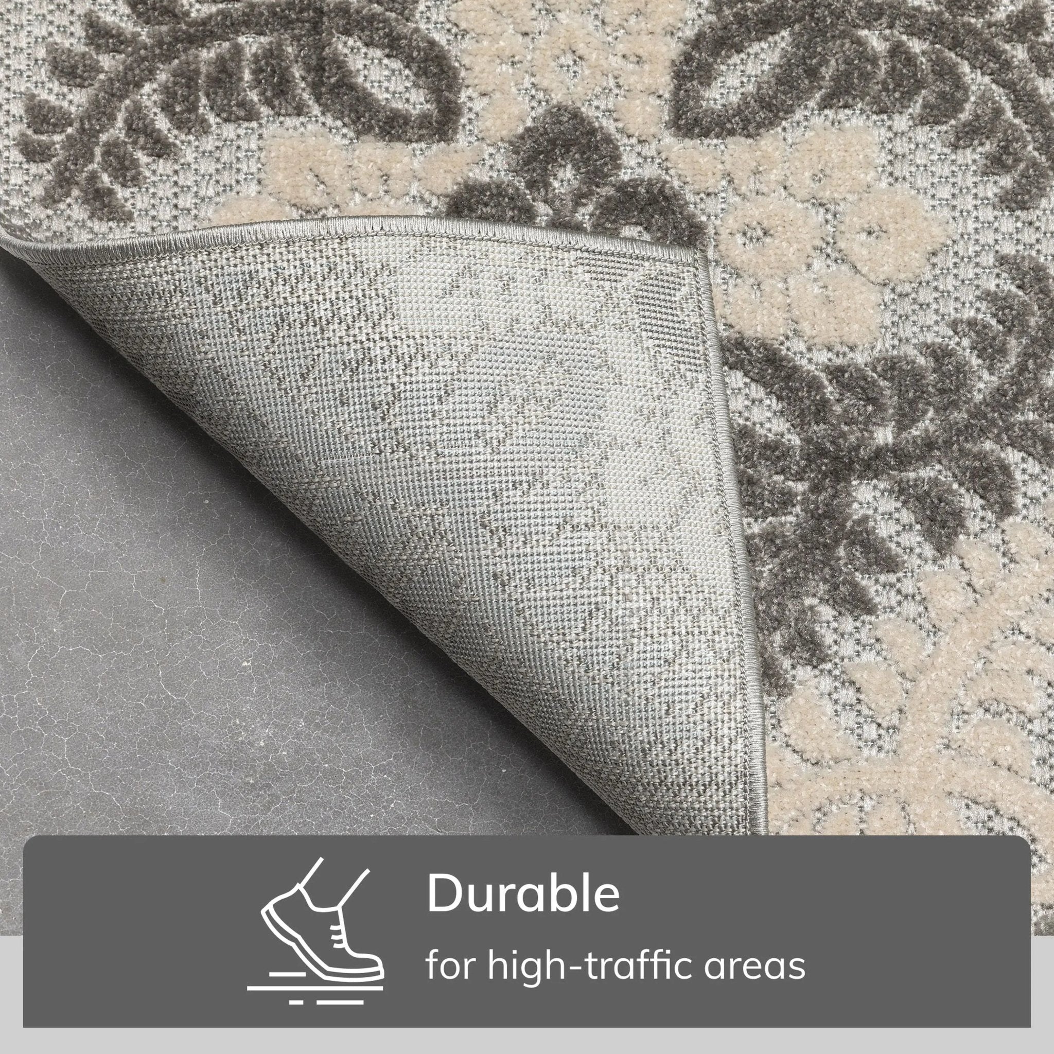 Loewy Modern Geometric Indoor/Outdoor Grey High-Low Rug、mySite、gigharbornorthrealestate