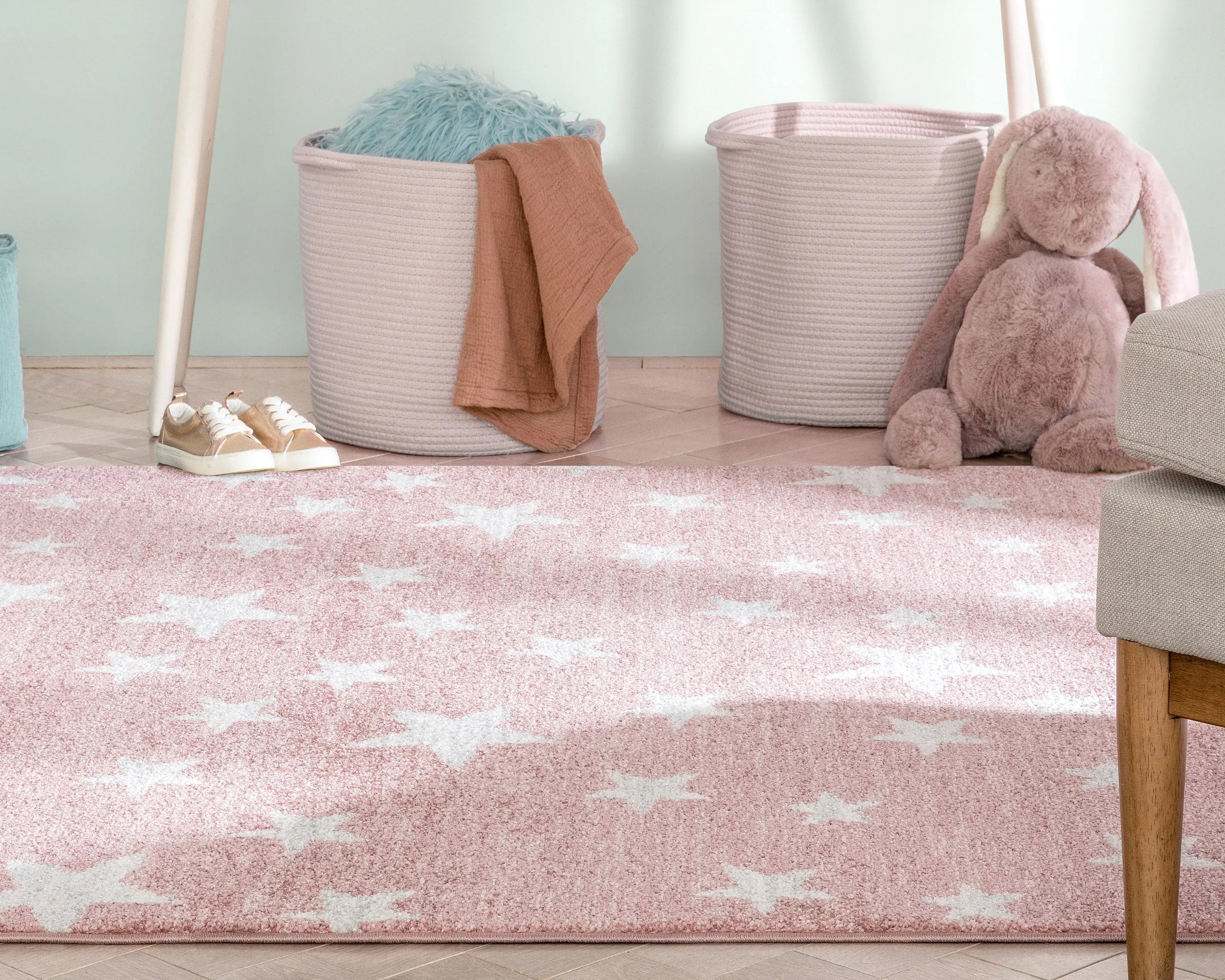 Stars Modern Geometric Pink Kids Rug、mySite、gigharbornorthrealestate
