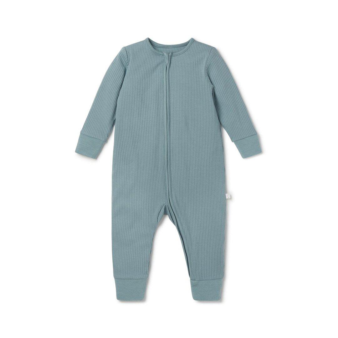 MORI Ribbed Clever Zip Sleepsuit - Blue、mySite、merchandisen