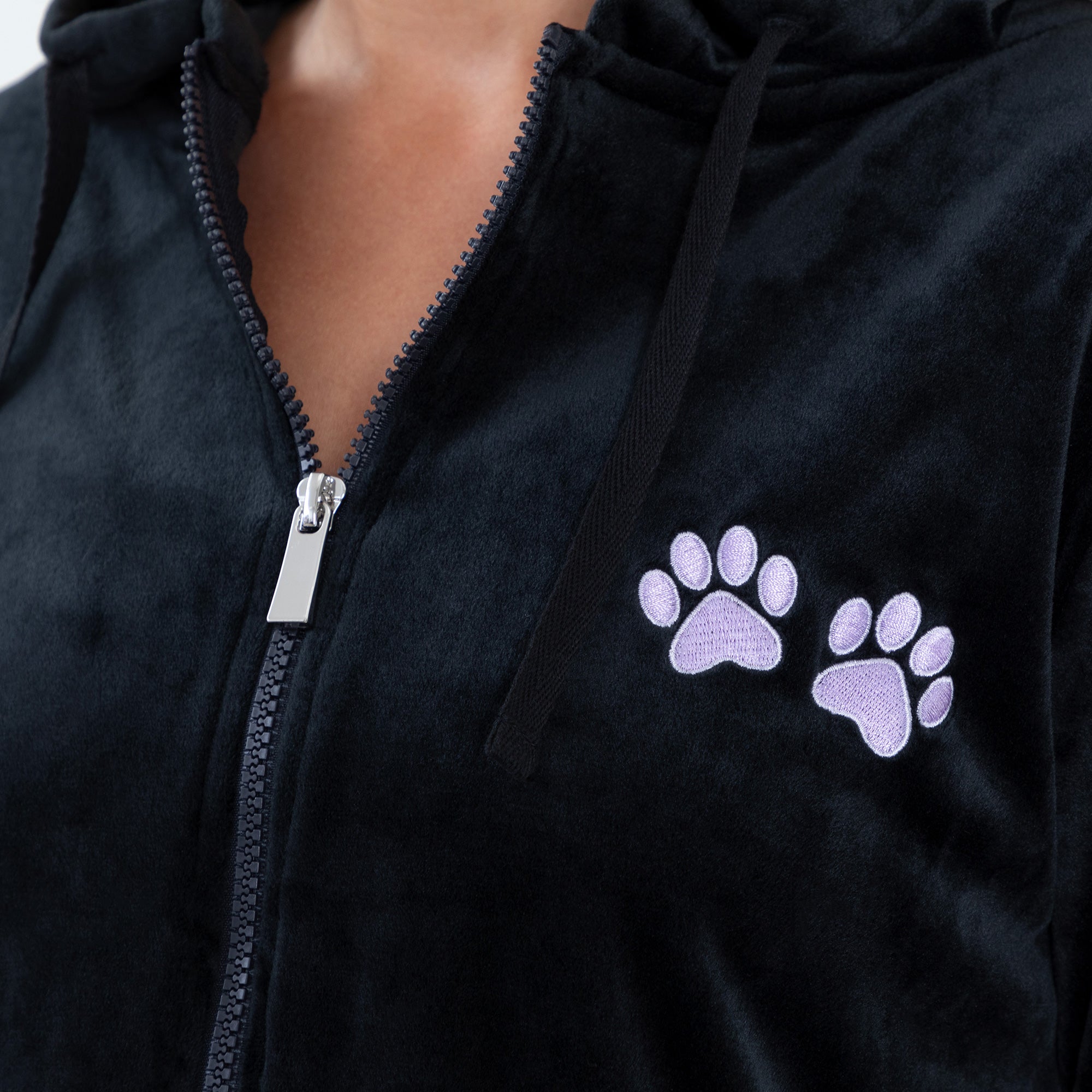 Paw Print Velour Zip Hoodie、mySite、camillekostekn