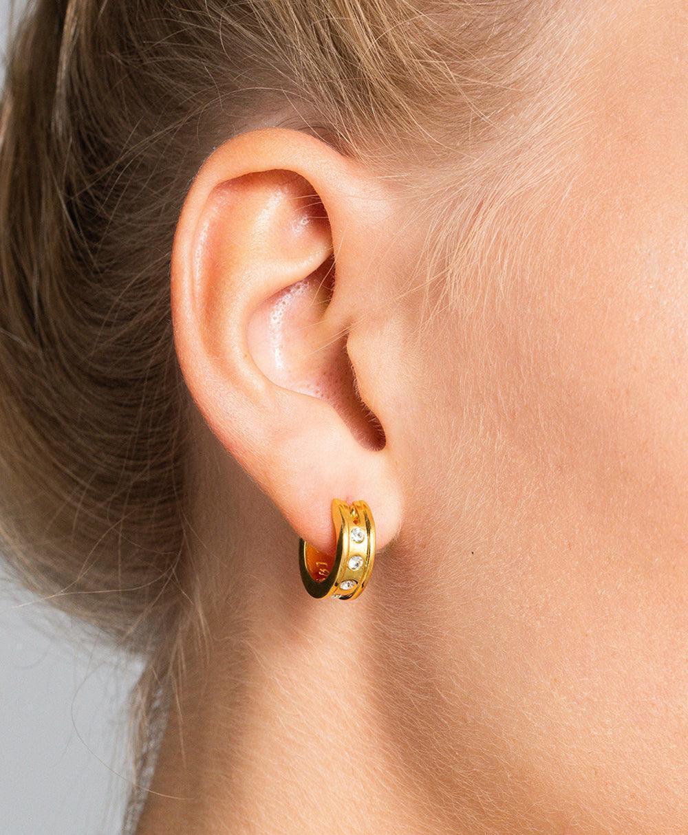 Eevi Creole White 18ct Gold Plated、mySite、botmansion