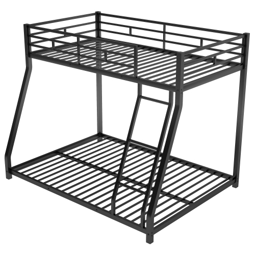 Metal Floor Bunk Bed, Twin over Full,Black(OLD SKU:MF193244AAB)、、casual